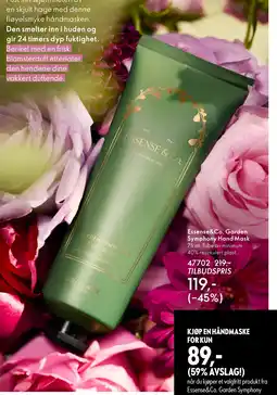 Oriflame Essense&Co. Garden Symphony Hand Mask tilbud