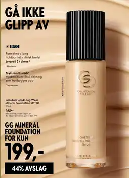 Oriflame Giordani Gold Long Wear Mineral Foundation SPF 20 tilbud