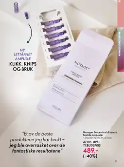 Oriflame Novage+ Proceuticals Express Peptide Ampoules tilbud
