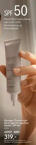 Oriflame Novage+ Proceuticals Ultra Light UV-Age Day Shield + SPF 50 tilbud