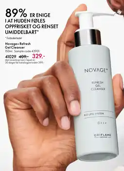 Oriflame Novage+ Refresh Gel Cleanser tilbud