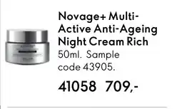 Oriflame Novage+ Multi- Active Anti-Ageing Night Cream Rich tilbud