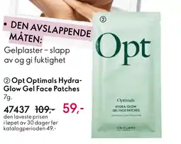 Oriflame Opt Optimals Hydra- Glow Gel Face Patches tilbud