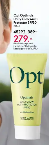 Oriflame Opt Optimals Daily Glow Multi- Protector SPF50 tilbud