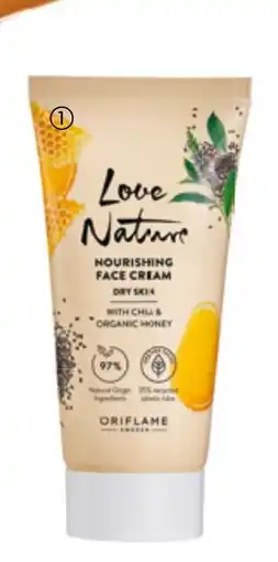 Oriflame Love Nature Nourishing Face Cream with chia & organic honey tilbud