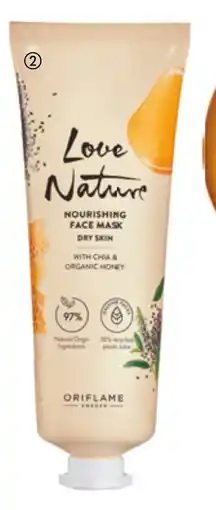 Oriflame Love Nature Nourishing Face Mask with chia & organic honey tilbud