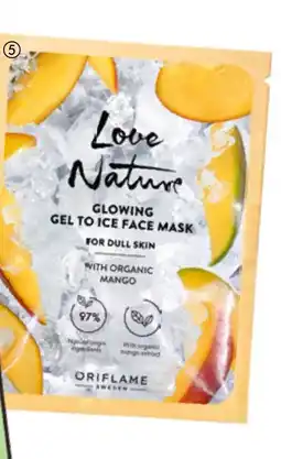 Oriflame Love Nature Glowing Gel to Ice Face Mask with Organic Mango tilbud