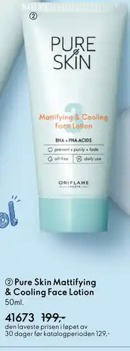 Oriflame Pure Skin Mattifying & Cooling Face Lotion tilbud