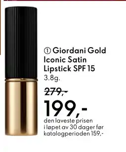 Oriflame Giordani Gold Iconic Satin Lipstick SPF 15 tilbud