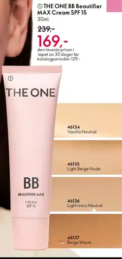 Oriflame THE ONE BB Beautifier MAX Cream SPF 15 tilbud
