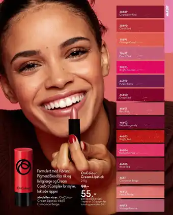 Oriflame OnColour Cream Lipstick tilbud