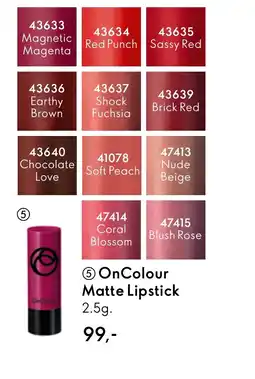 Oriflame On Colour Matte Lipstick tilbud