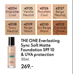 Oriflame THE ONE Everlasting Sync Soft Matte Foundation SPF 10 & UVA protection tilbud