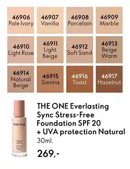 Oriflame THE ONE Everlasting Sync Stress-Free Foundation SPF 20 + UVA protection Natural tilbud