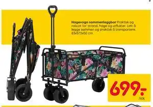 Rusta Hagevogn sammenleggbar tilbud