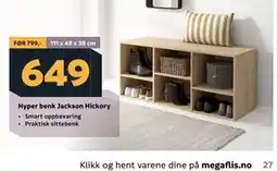 Megaflis Hyper benk Jackson Hickory tilbud