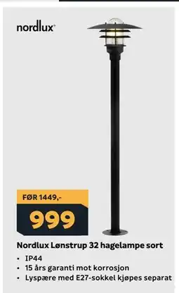 Megaflis Nordlux Lønstrup 32 hagelampe sort tilbud