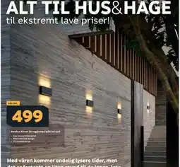 Megaflis Nordlux Kinver 26 vegglampe ip54 led sort tilbud