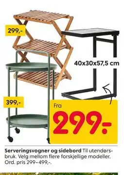 Rusta Serveringsvogner og sidebord tilbud