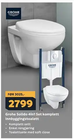 Megaflis Grohe Solido 4in1 Set komplett innbyggingstoalett tilbud
