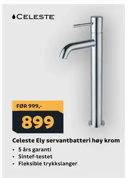 Megaflis Celeste Ely servantbatteri høy krom tilbud