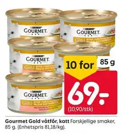 Rusta Gourmet Gold våtfôr, katt tilbud
