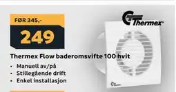 Megaflis Thermex Flow baderomsvifte 100 hvit tilbud