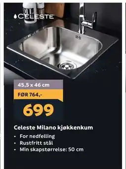 Megaflis Celeste Milano kjøkkenkum tilbud