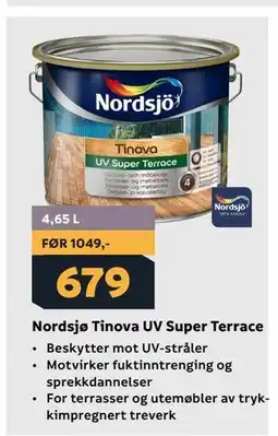 Megaflis Nordsjø Tinova UV Super Terrace tilbud