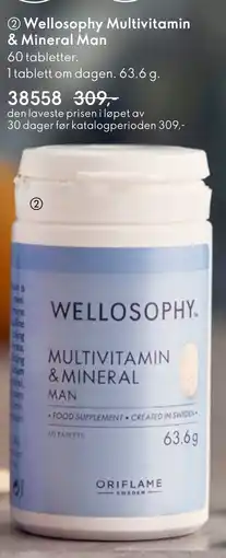 Oriflame Wellosophy Multivitamin & Mineral Man tilbud