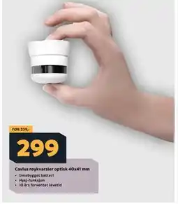 Megaflis Cavius røykvarsler optisk 40x41 mm tilbud