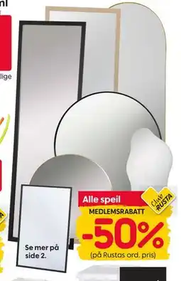Rusta Alle speil tilbud