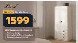 Megaflis Lind Base garderobeskap hvit tilbud
