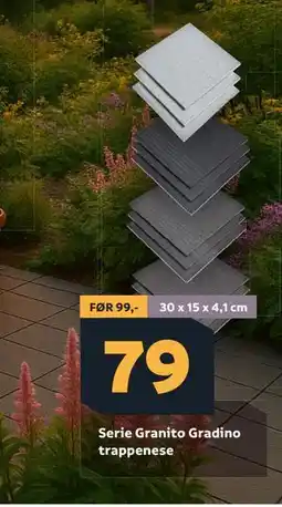 Megaflis Serie Granito Gradino trappenese tilbud