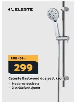 Megaflis Celeste Eastwood dusjsett krom tilbud