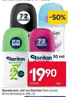 Rusta Deodorant, roll-on Sterilan tilbud