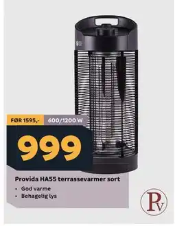 Megaflis Provida HA55 terrassevarmer sort tilbud