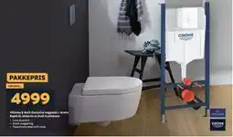 Megaflis Villeroy & Boch Exclusive veggskål + Grohe Rapid SL sisterne m/hvit trykkplate tilbud