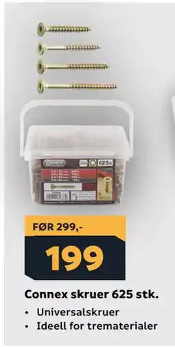 Megaflis Connex skruer 625 stk tilbud