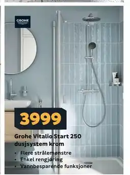 Megaflis Grohe Vitalio Start 250 dusjsystem krom tilbud