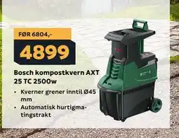 Megaflis Bosch kompostkvern AXT 25 TC 2500w tilbud