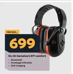 Megaflis Ox-On hørselvern BT1 comfort tilbud