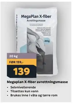 Megaflis Megaplan X-fiber avrettningsmasse tilbud