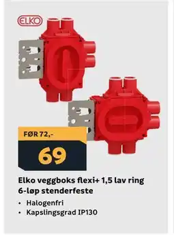 Megaflis Elko veggboks flexi+ 1,5 lav ring 6-løp stenderfeste tilbud