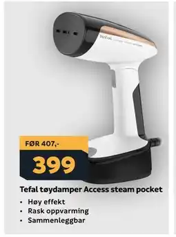 Megaflis Tefal tøydamper Access steam pocket tilbud