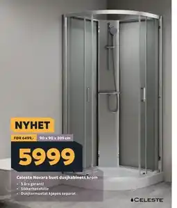 Megaflis Celeste Novara buet dusjkabinett krom tilbud