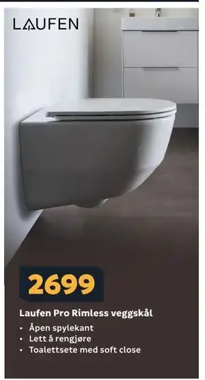 Megaflis Laufen Pro Rimless veggskål tilbud