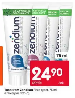 Rusta Tannkrem Zendium tilbud