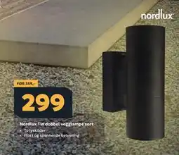 Megaflis Nordlux Tin dobbel vegglampe sort tilbud