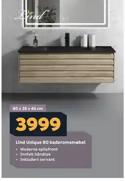 Megaflis Lind Unique 80 baderomsmøbel tilbud